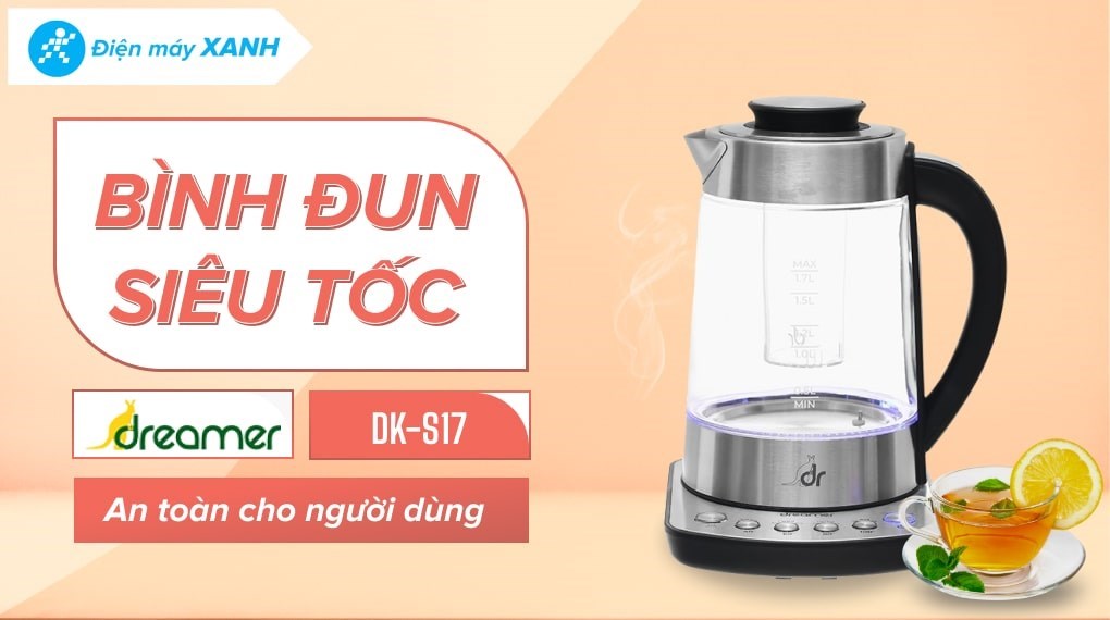 Bình đun siêu tốc thông minh Dreamer 1.7 lít DK-S17