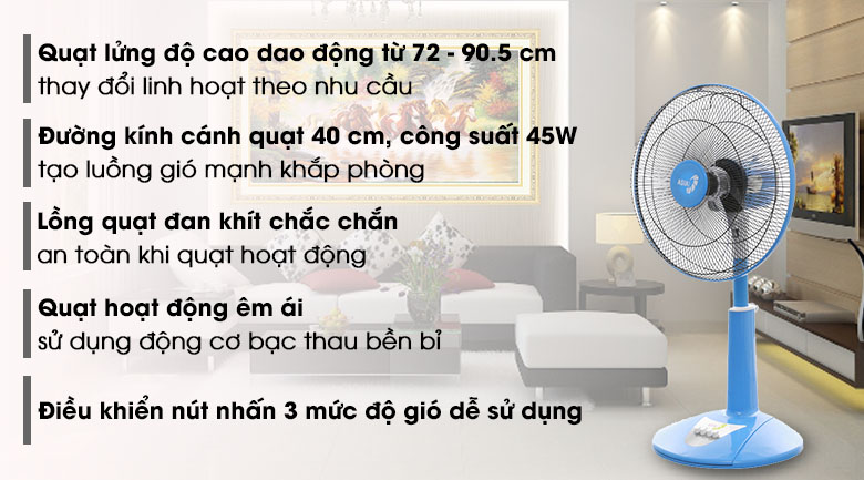 Quạt lửng Asia 3 cánh A16019 45W