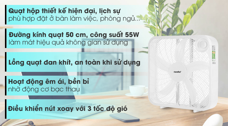 Quạt hộp Comfee 5 cánh CF-BF5016VH 55W