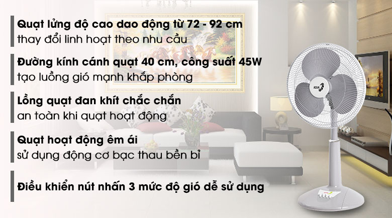 Quạt lửng Asia 3 cánh A16019-XV0 45W