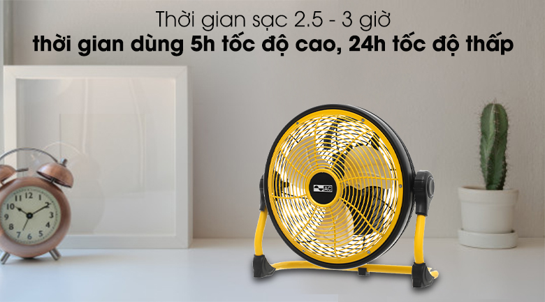 Quạt sạc AC ARF01D113 với chế độ sạc nhanh dùng lâu, tiện lợi khi sử dụng