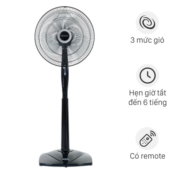 Quạt đứng Sharp 3 cánh PJ-S40RV-DG 50W