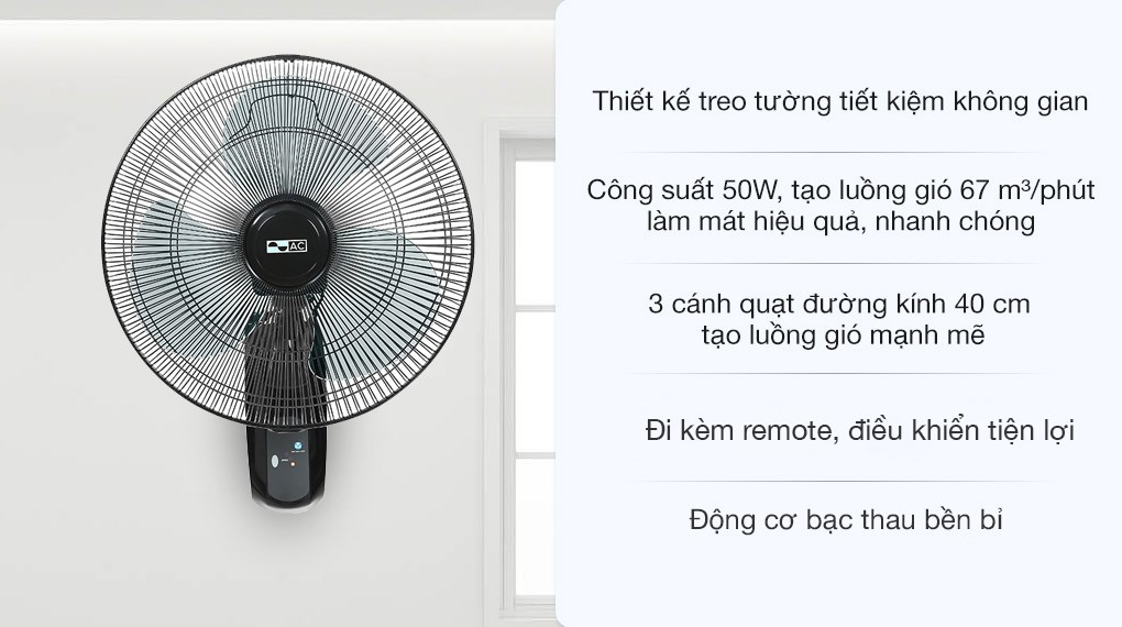 Quạt treo tường AC 3 cánh AWF01A163 50W