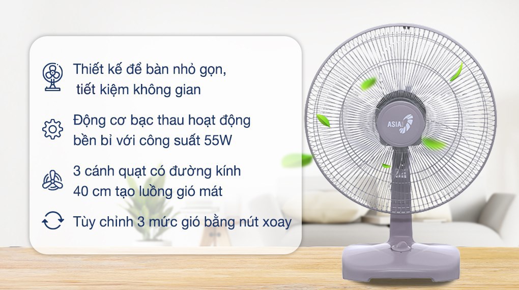 Quạt bàn Asia 3 cánh VY355790 55W