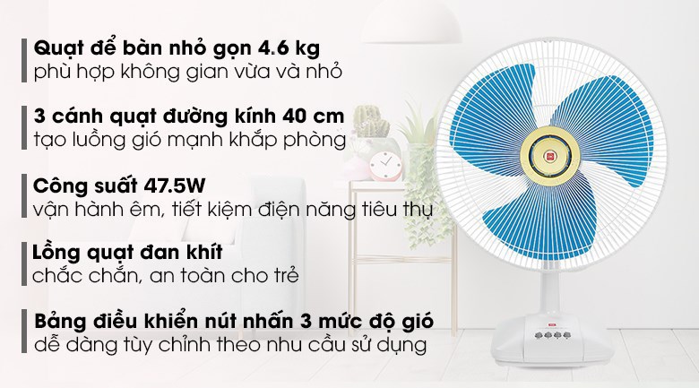 Quạt bàn KDK 3 cánh A40B 47.5W