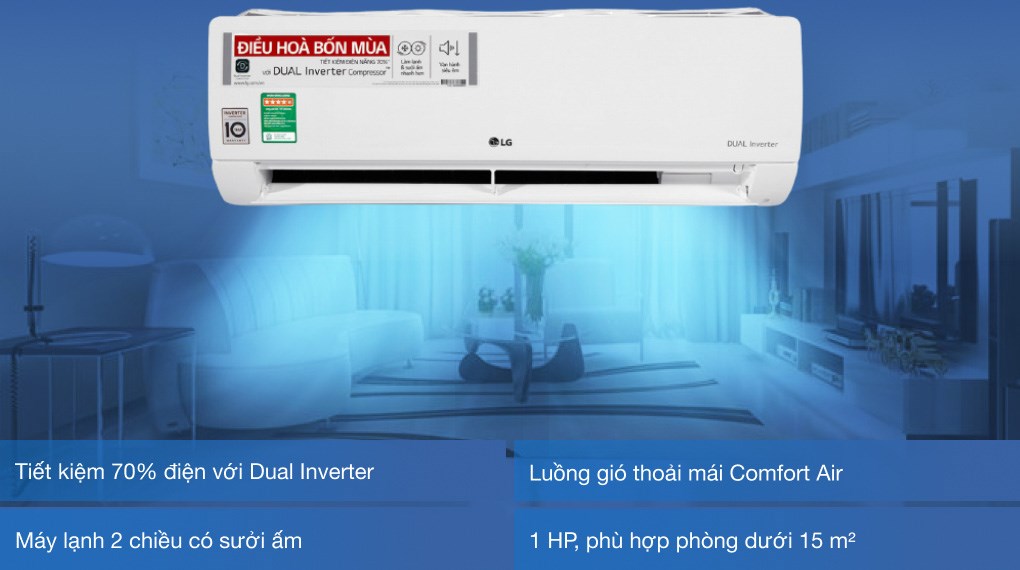 Máy lạnh 2 chiều LG Inverter 1 HP B10END