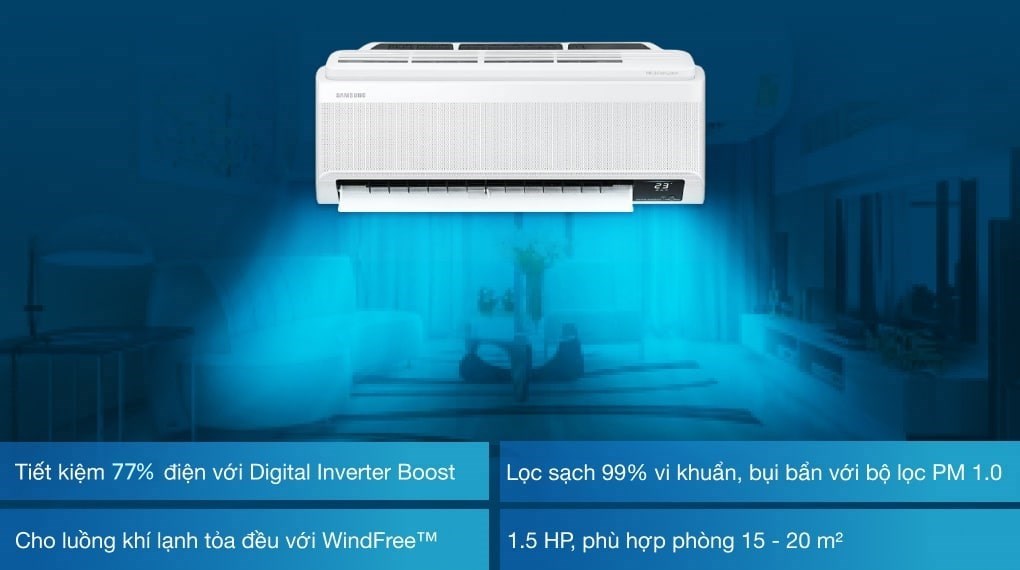 Máy lạnh Samsung Wind-Free Inverter 1.5 HP AR13TYAACWKNSV