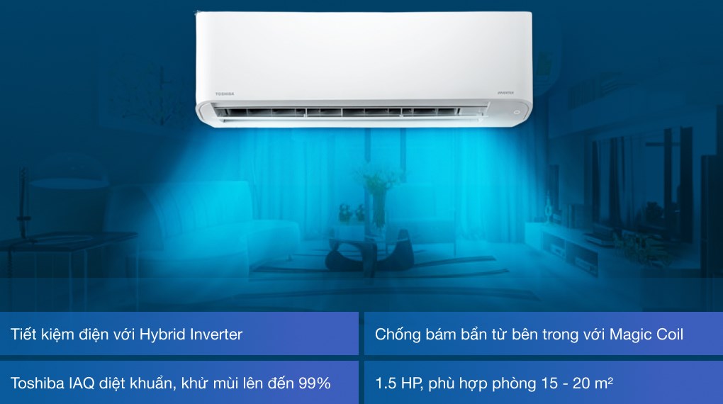 Máy lạnh Toshiba Inverter 1.5 HP RAS-H13C3KCVG-V