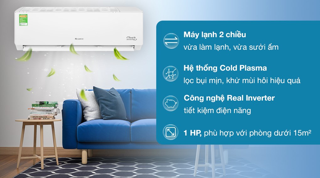 Điều hòa 2 chiều Gree Inverter 1 HP GWH09PA-K6D1P4