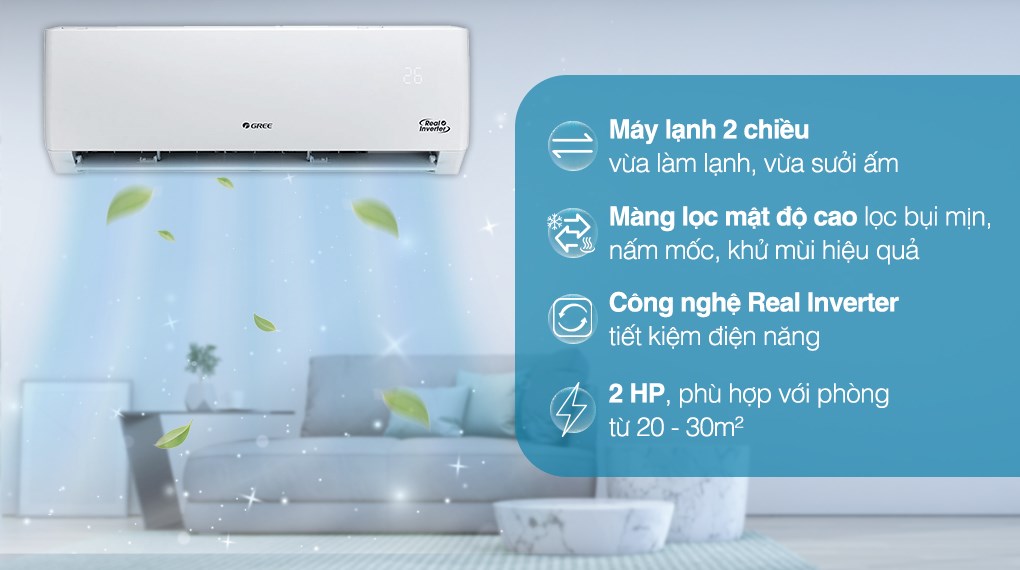 Máy lạnh 2 chiều 2 HP Gree GWH18PD-K6D1P4