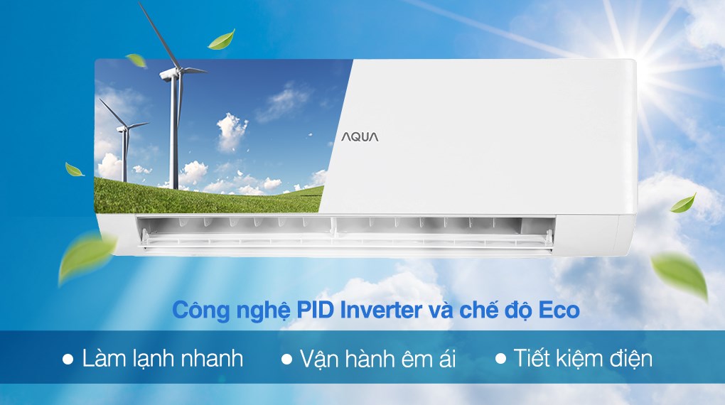 Máy lạnh AQUA Inverter 1 HP AQA-KCRV10XAW có thiết kế tinh tế và sang trọng