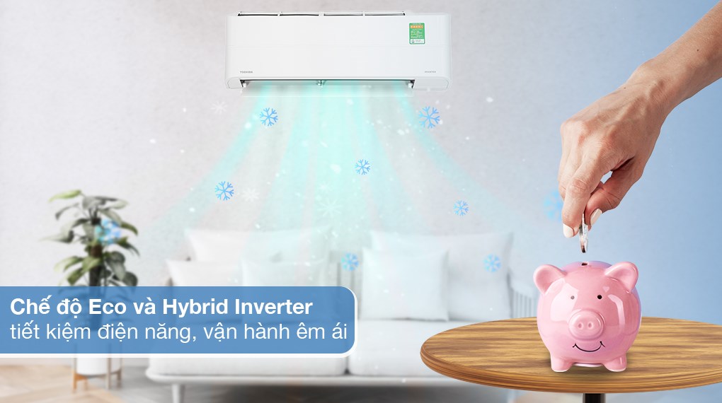 Máy lạnh Toshiba Inverter 1 HP RAS-H10Z1KCVG-V với công nghệ Hybrid Inverter giúp tiết kiệm điện tối đa cùng với khả năng làm lạnh nhanh