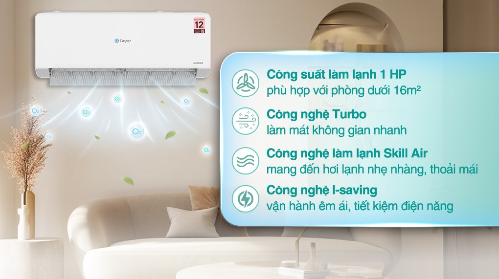 Máy lạnh Casper Inverter 1 HP QC-09IS36