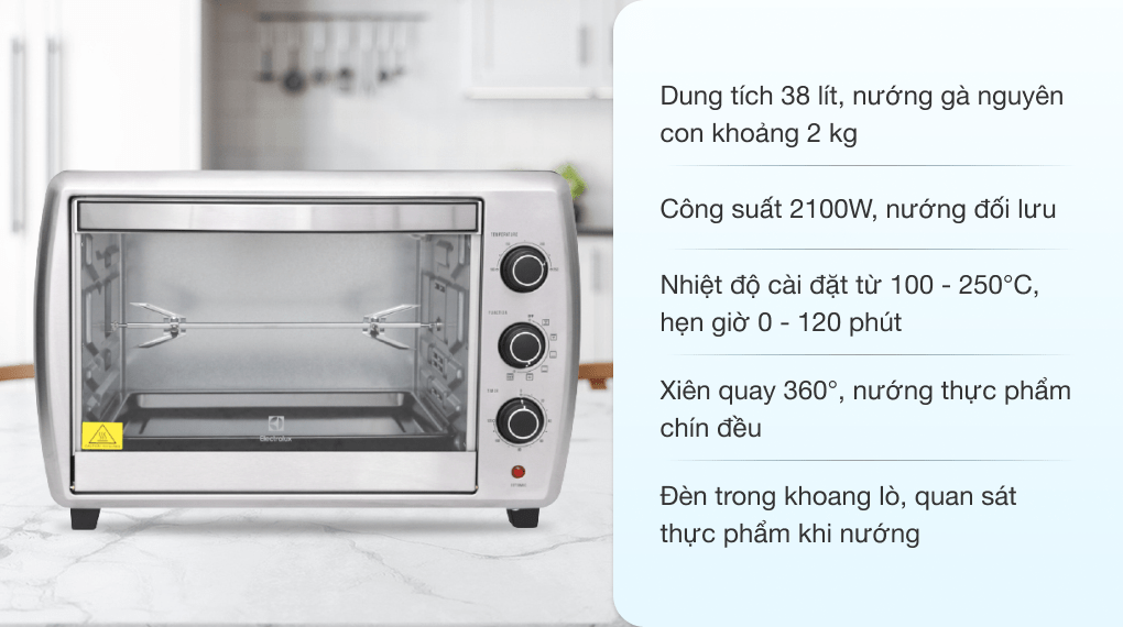 Lò nướng Electrolux EOT38MXC 38 lít