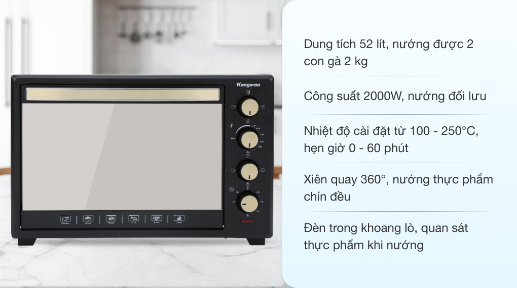 Lò nướng Kangaroo KG5201 52 lít