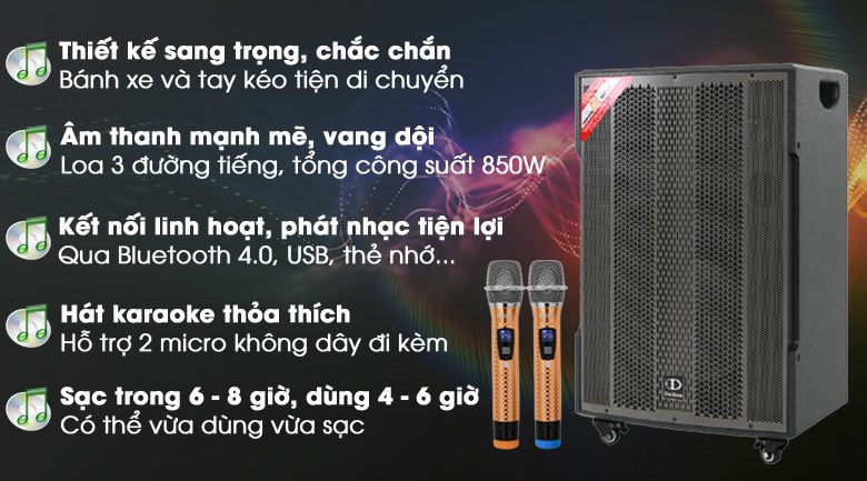 Loa kéo karaoke Dalton TS-18G850X 850W