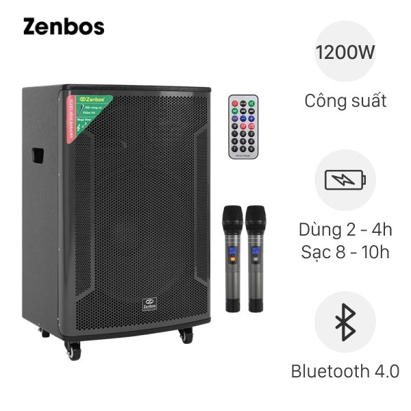Loa kéo karaoke Zenbos K-360 1200W