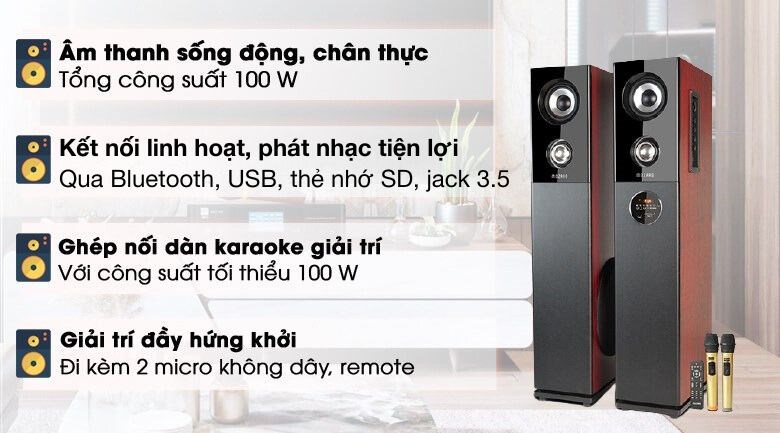 Cặp loa tháp Mozard M112 100W