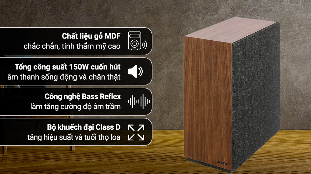 Loa siêu trầm Jamo S810 Walnut 150W