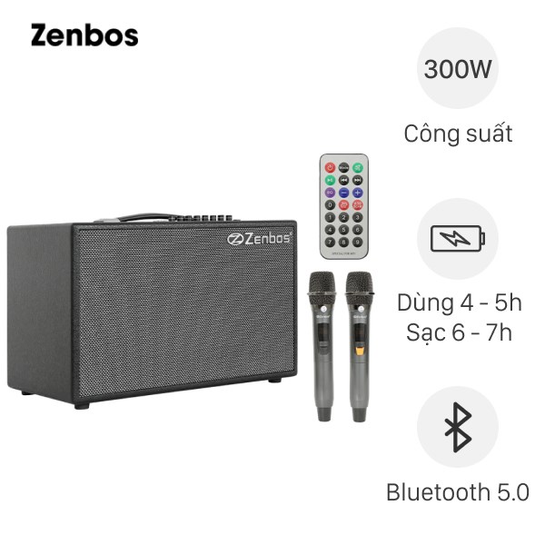 Loa karaoke xách tay Zenbos K-180 300W