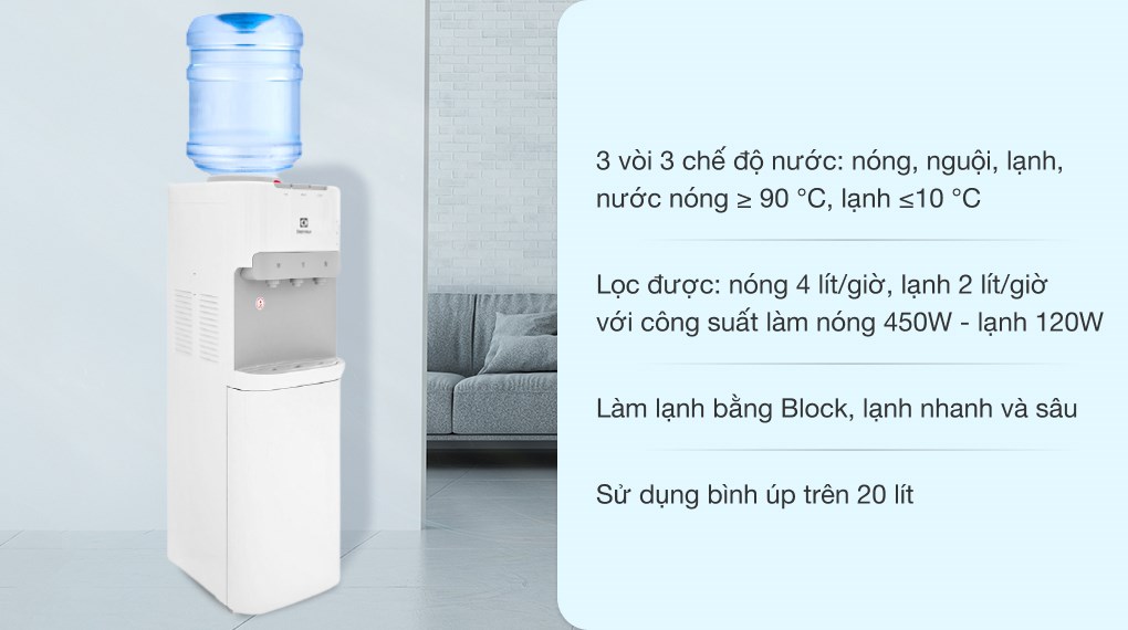 Cây nước nóng lạnh Electrolux EQACF01TXWV 570W