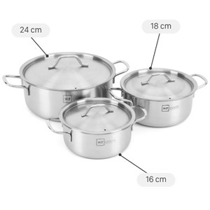 Bộ 3 nồi inox nắp inox Fivestar HT Cook HT-06DN