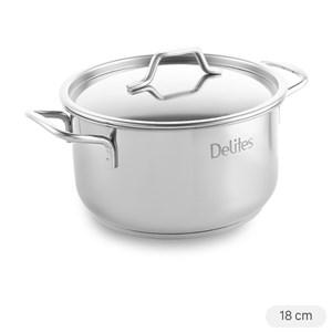 Nồi inox 3 đáy nắp inox 18 cm Delites NR003-18