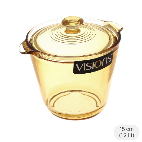 Nồi thủy tinh nắp thủy tinh 15 cm Visions VSF-12STW/CL1 1.2 lít