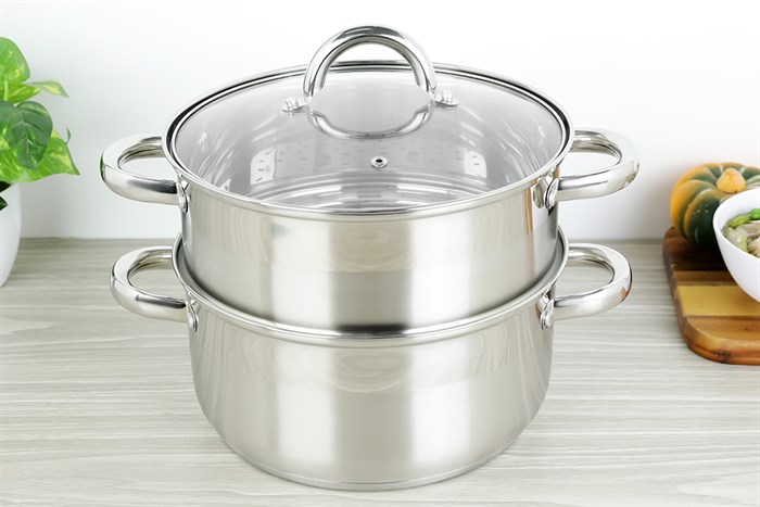 Bộ nồi xửng inox 3 đáy nắp kiếng đáy từ 24 cm Delites CW-S106-1