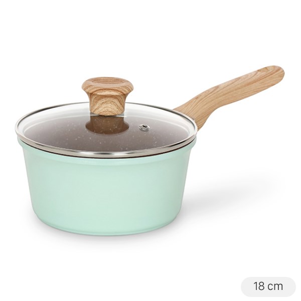 Quánh nhôm chống dính nắp kính 18 cm Green Cook GCS225-18IH