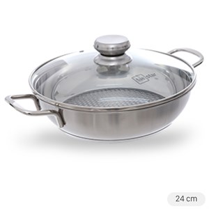 Nồi lẩu inox 3 đáy nắp kính 24 cm Fivestar L24-3DG