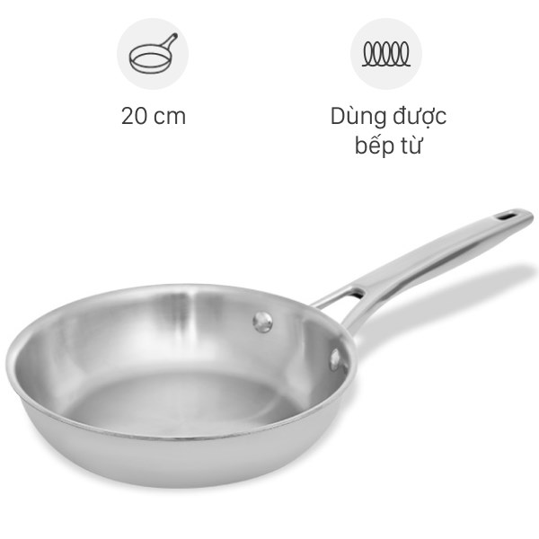 Chảo inox nguyên khối đáy từ 20 cm Elmich Trimax EL-2838IN20