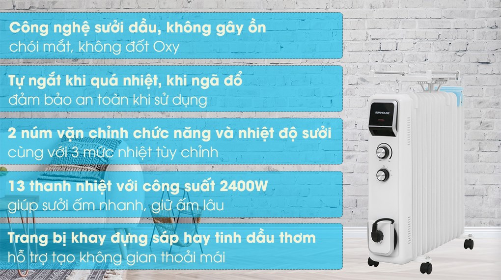 Máy sưởi dầu Sunhouse SHD7084