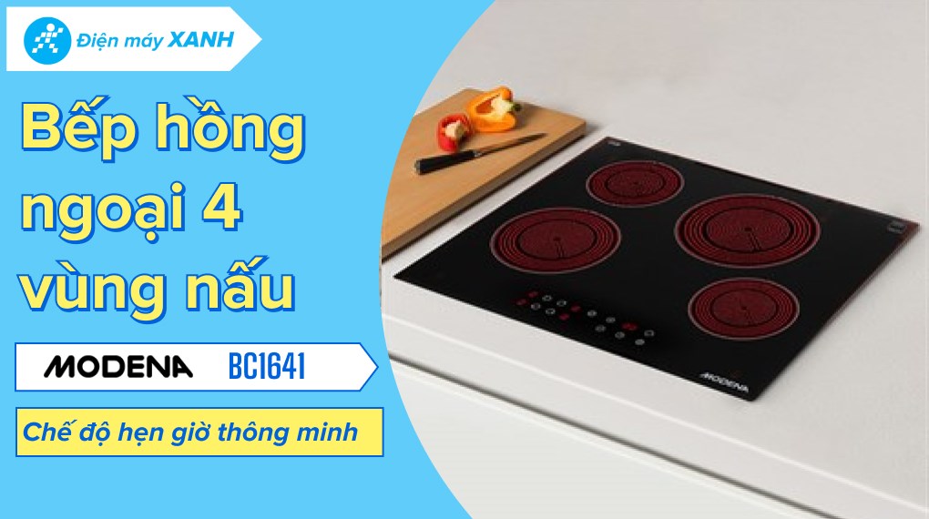 Bếp hồng ngoại 4 vùng nấu lắp âm Modena BC1641