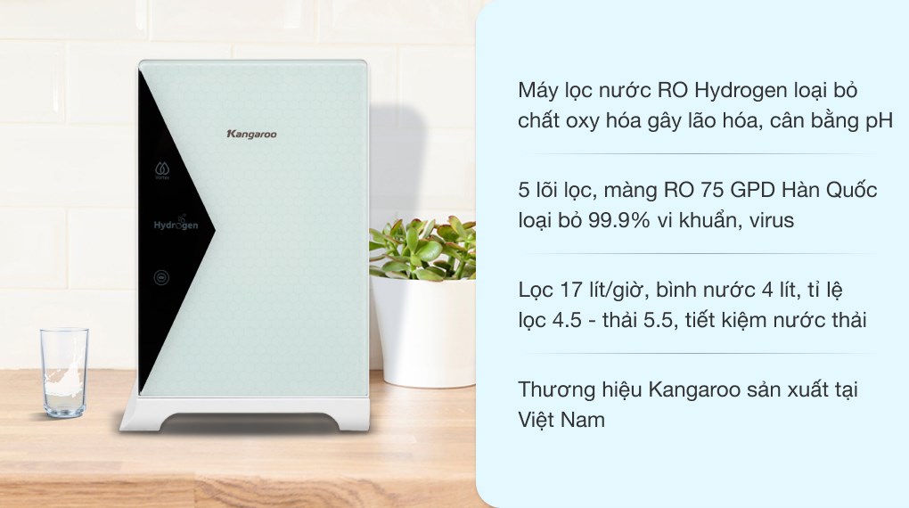 Máy lọc nước RO Hydrogen Kangaroo KG100HU 5 lõi