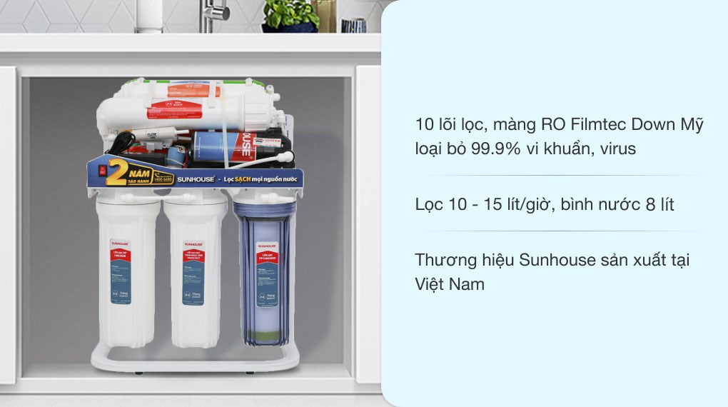 Máy lọc nước RO Sunhouse SHA88117KV 10 lõi