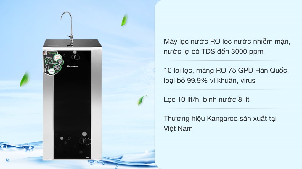 Máy lọc nước RO lọc nước mặn, nước lợ Kangaroo KG3500AVTU 10 lõi