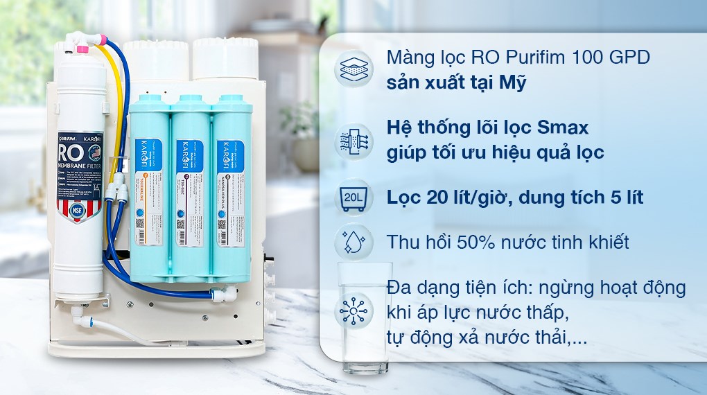 Máy lọc nước RO Karofi KAQ-U06 10 lõi