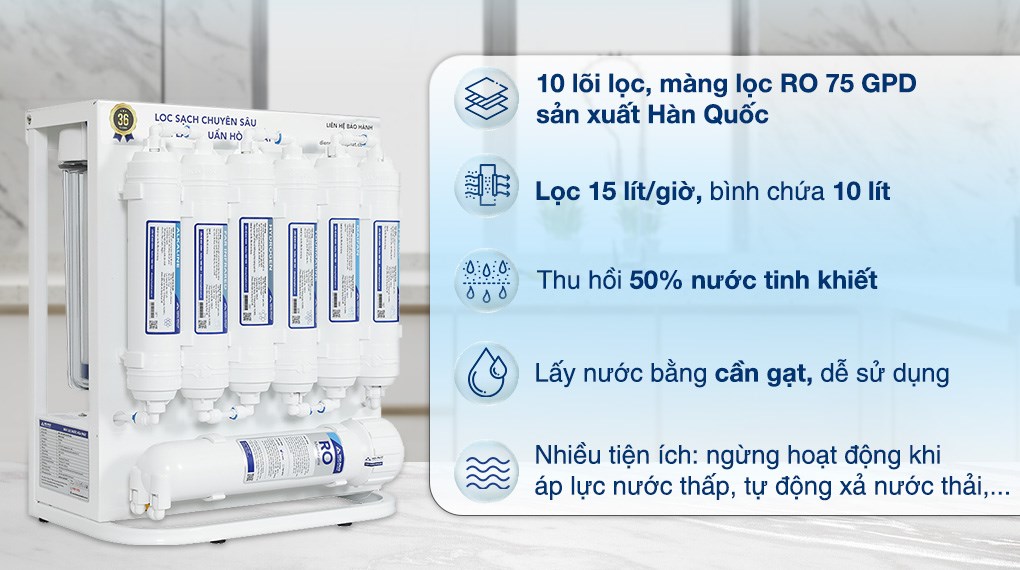 Máy lọc nước RO Hòa Phát HWU1A 1022 10 lõi