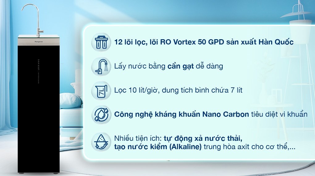 Máy lọc nước RO Kangaroo KG12NA 12 lõi