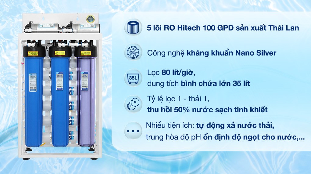 Máy lọc nước RO bán công nghiệp Hòa Phát HPT725 10 lõi