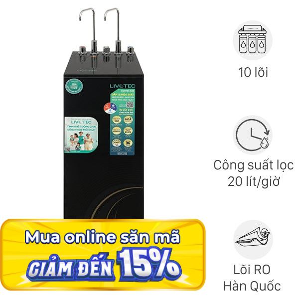 Máy lọc nước RO nóng nguội lạnh Livotec 638 10 lõi