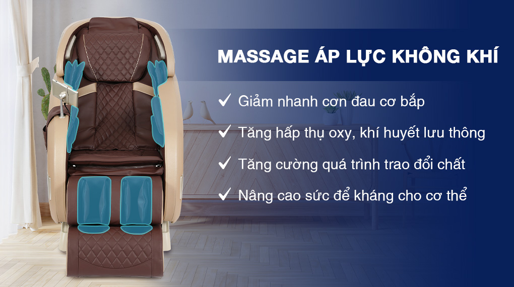 Ghế massage Airbike Sport MK-327 được tích hợp hệ thống túi khí giúp tăng cường quá trình trao đổi chất, tăng cường hệ miễn dịch của người dùng 