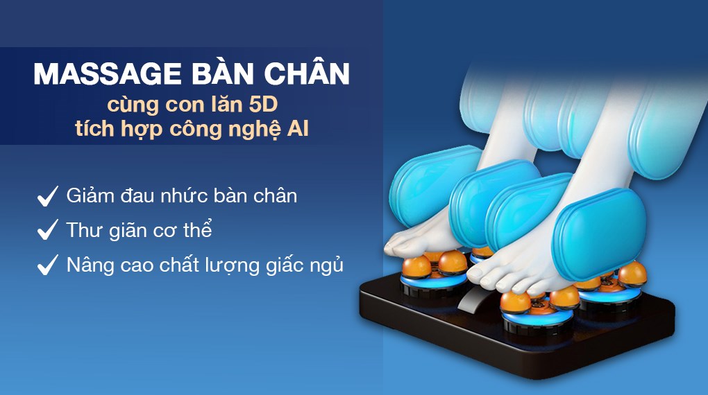 Ghế Massage Daikiosan DKGM-30004 giúp giảm đau nhức bàn chân nhờ công nghệ massage bàn chân