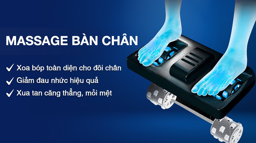 Tính năng massage bàn chân của ghế massage Fuji Luxury FJ 699 giúp massage bàn chân, giải toả những căng thẳng, mệt mỏi