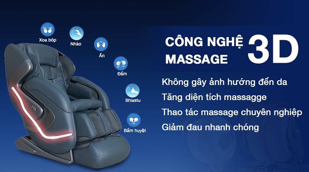 Ghế massage Fuji Luxury FJ 686 sở hữu công nghệ massage 3D giúp nâng cao hiệu quả massage