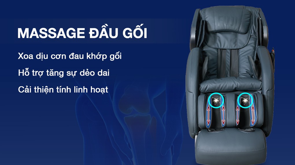 Tính năng massage đầu gối trên ghế massage Fuji Luxury FJ 686 có khả năng làm tăng sự dẻo dai cho khớp gối