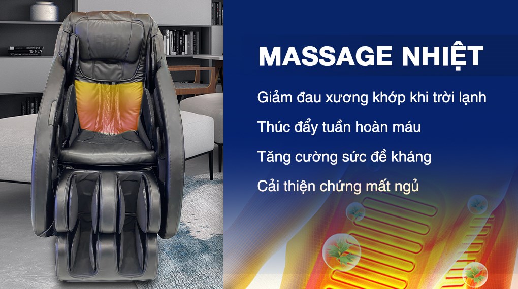 Ghế Massage Fuji Luxury FJ S600 có khả năng massage nhiệt tăng cường sức khoẻ, và sự thư giãn