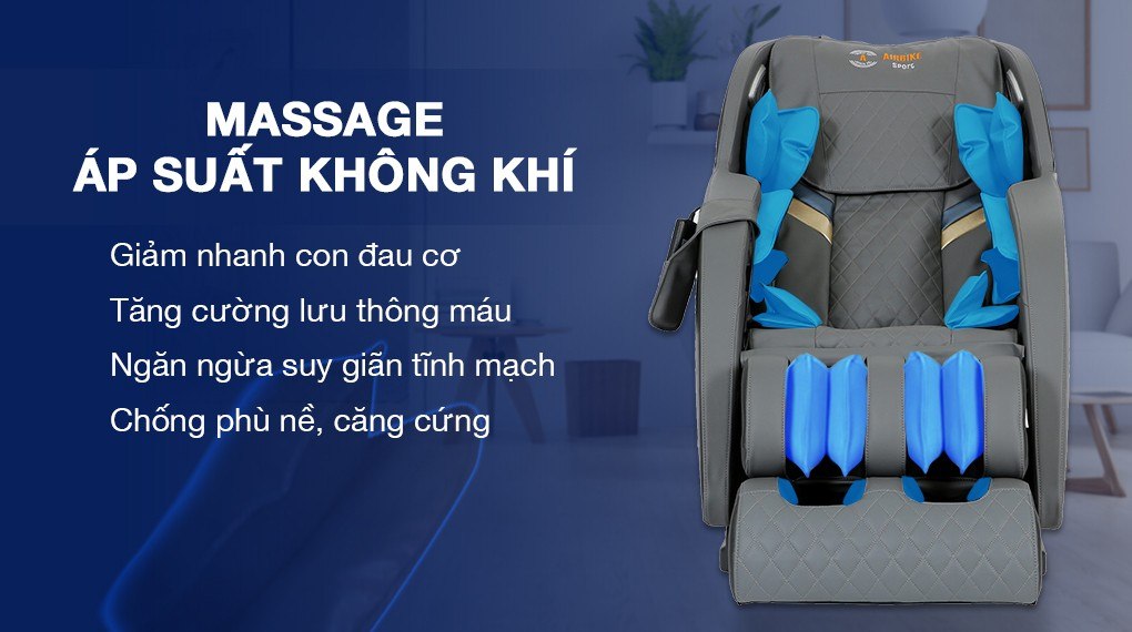 Massage áp suất không khí trên ghế massage Airbike Sport MK-354 kích thích máu lưu thông, ổn định huyết áp người dùng 