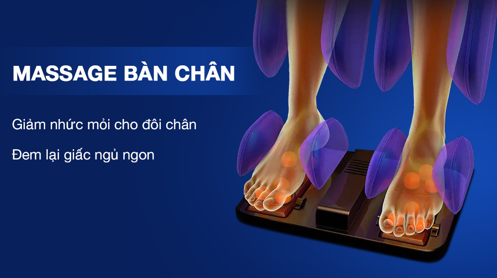 Tính năng massage bàn chân ghế massage Fuji Luxury PT607 giúp giảm đau nhức nhanh chóng